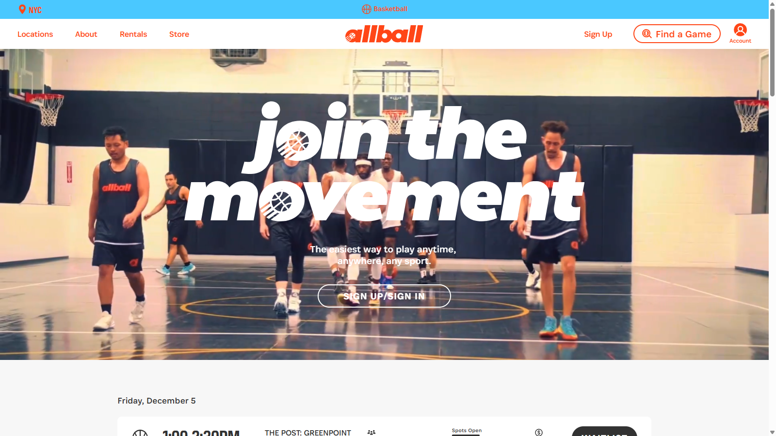 Allball homepage